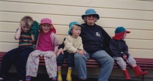 Sue Bulmer with grandchildren