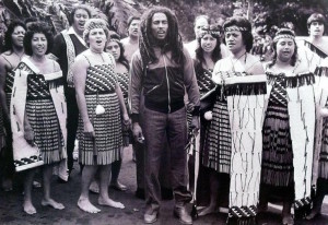 Bob Marley with Maori singers