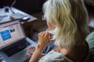 beautiful white-haired woman